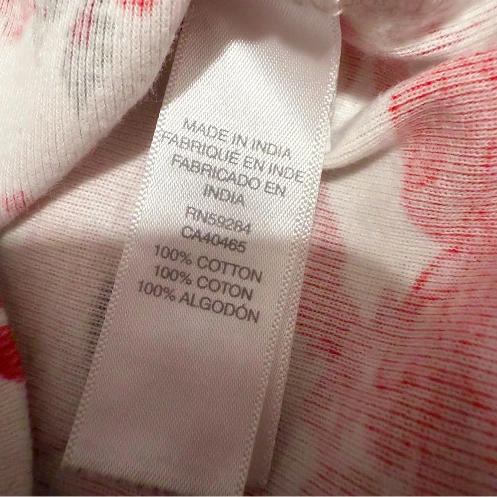 The Children's Place White Pajama Tee with Red Floral Print